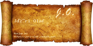 Jóri Olaf névjegykártya